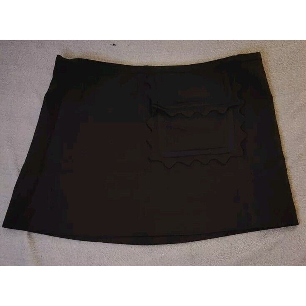 Victoria Beckham Target Black Retro Mod Twill Mini Skirt Scalloped Pocket 2X NWT